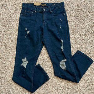 Ring of Fire Men’s Claw Skinny Dark Wash Distressed Jeans, Size 34x30 (New)